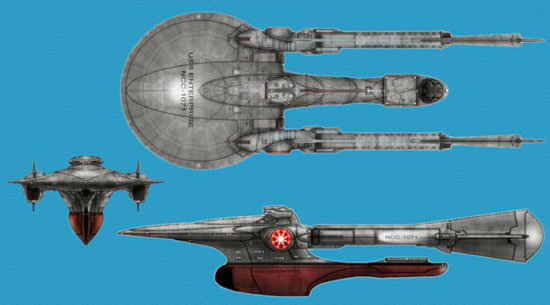 Image of the Original retro / steampunk Trek ENTERPRISE design by Brad McClintock