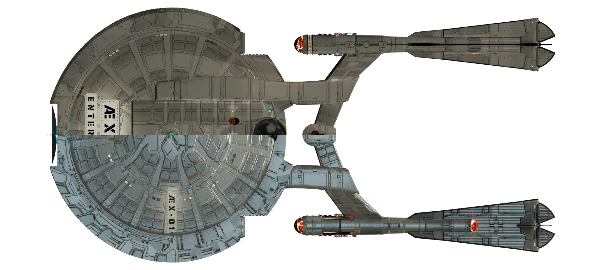 AEX ENTERPRISE - Dorsal/Ventral View