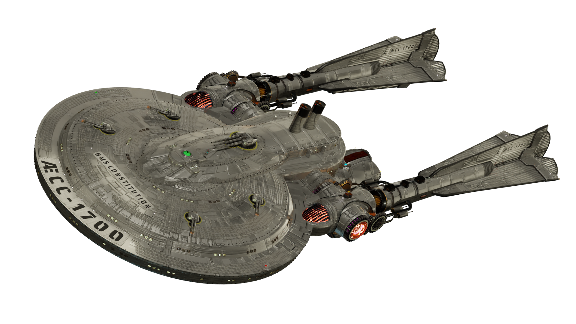 Image of the steam powered starship HMS CONSTITUTION from Steam Trek - Action Shot Image of the steam powered starship HMS CONSTITUTION from Steam Trek - Action Shot