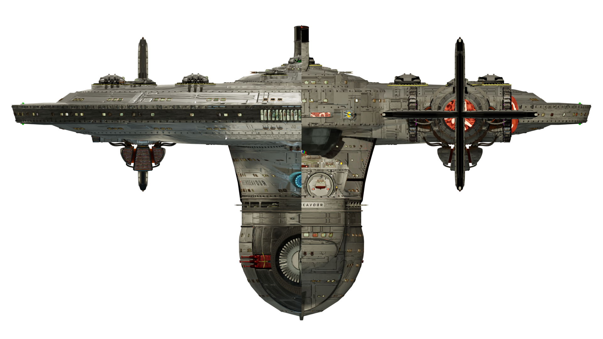 Image of the steam powered starship HMS ENDEAVOUR from Steam Trek - Forward/Aft View Image of the steam powered starship HMS ENDEAVOUR from Steam Trek - Forward/Aft View