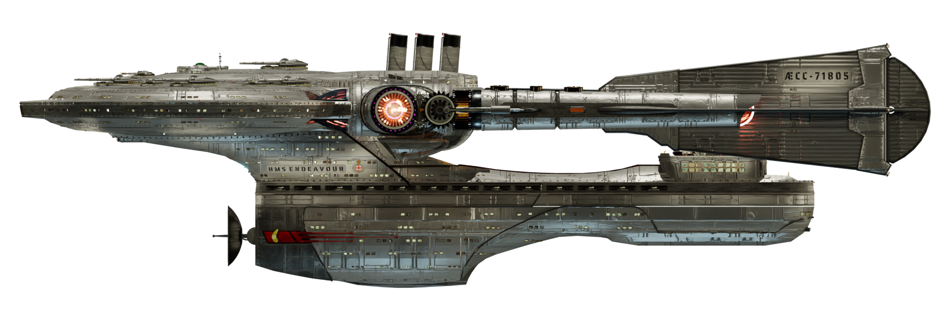 Image of the steam powered starship HMS ENDEAVOUR from Steam Trek - Port View Image of the steam powered starship HMS ENDEAVOUR from Steam Trek - Port View