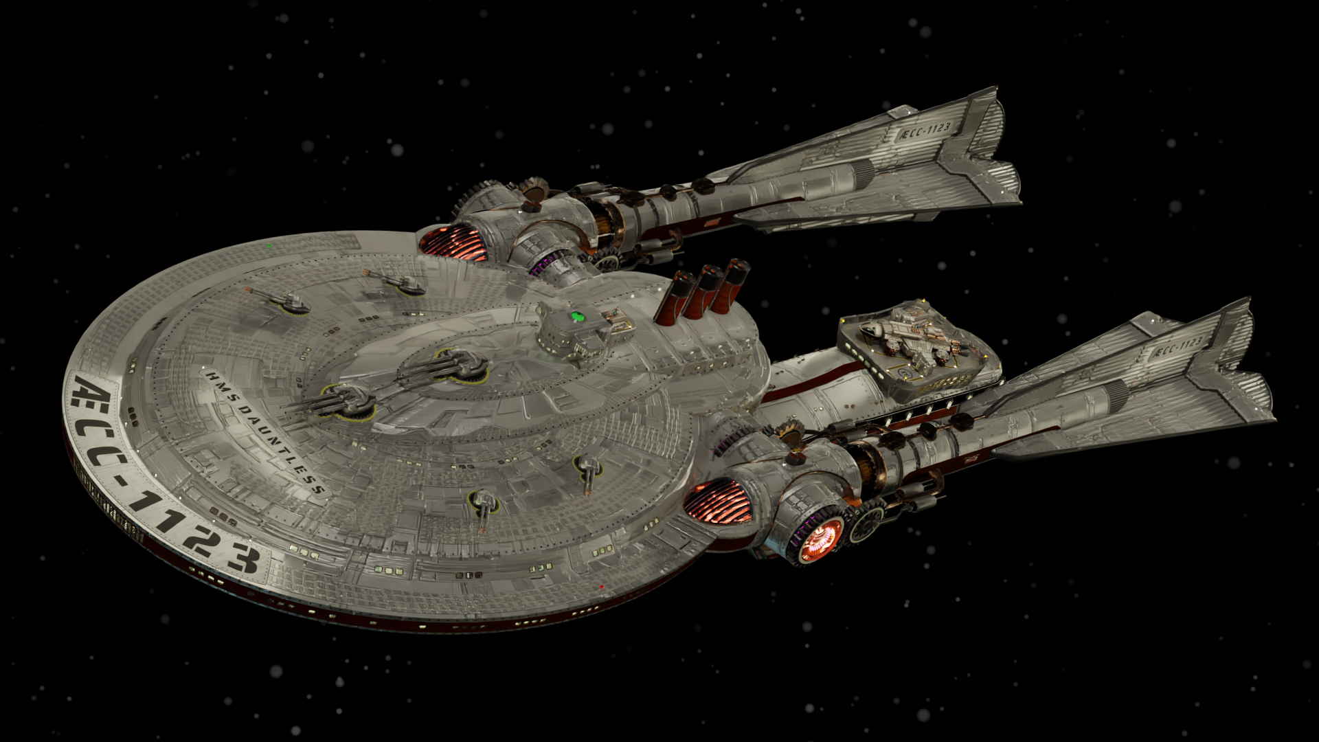 Image of HMS Dauntless Rendering; Action Shot Two