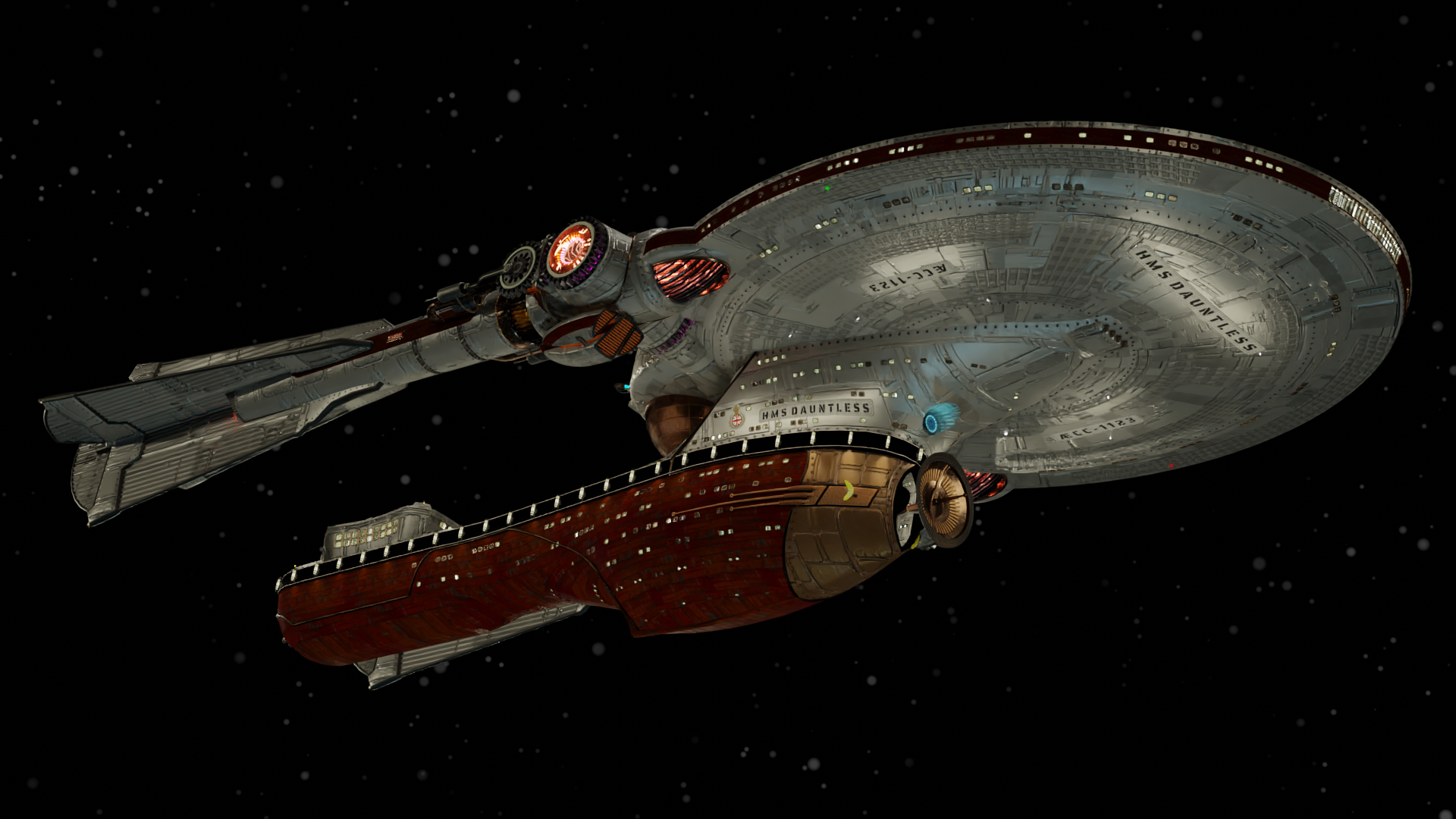 Image of HMS Dauntless Rendering; Action Shot Three