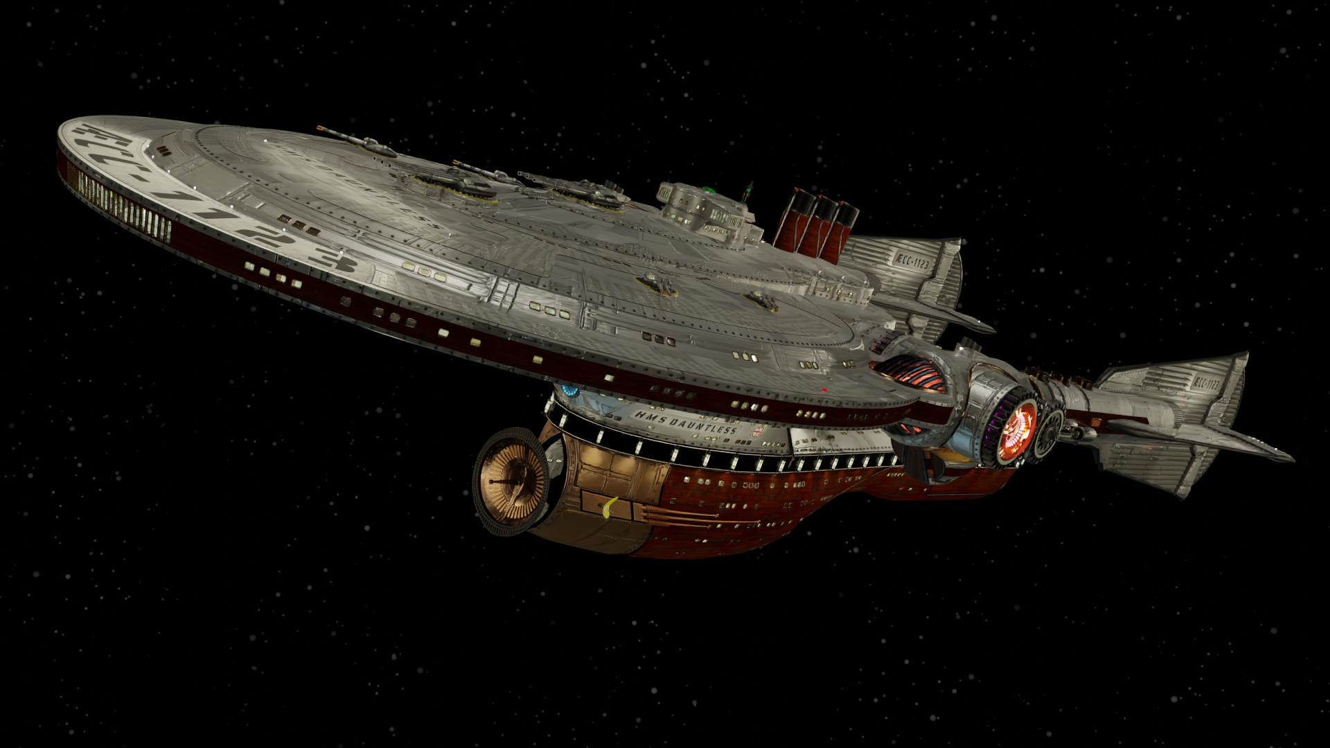 Image of HMS Dauntless Rendering; Action Shot Four