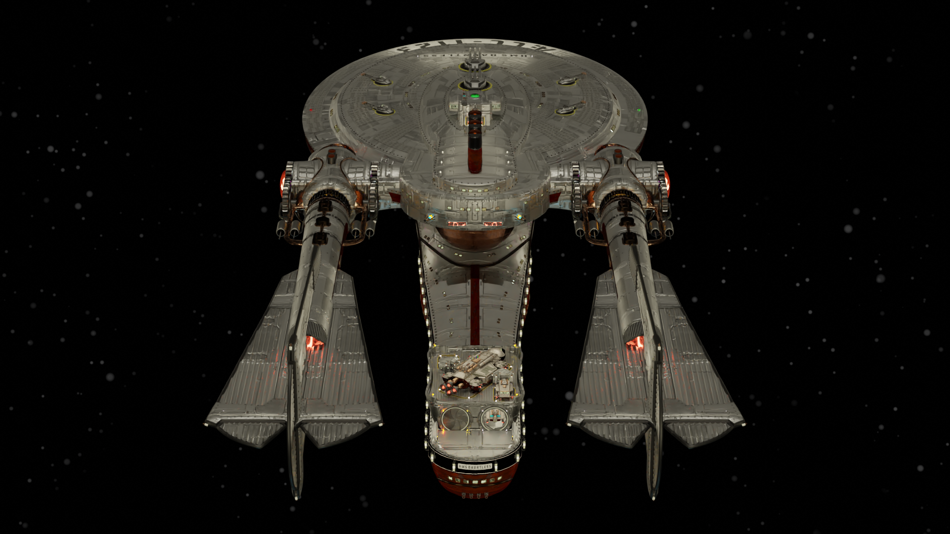 Image of HMS Dauntless Rendering; Action Shot Six