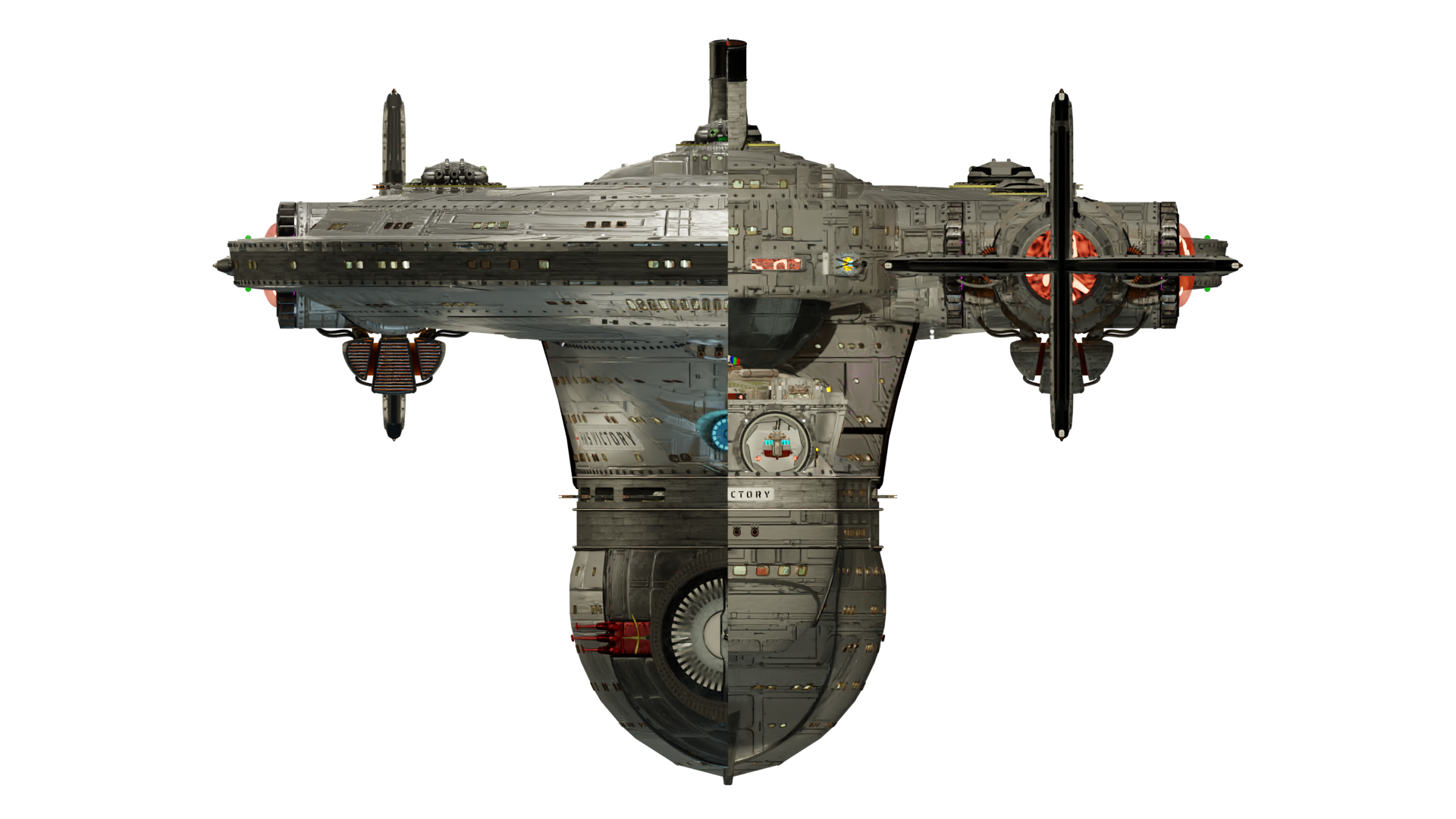 Image of the steam powered starship HMS VICTORY from Steam Trek - Forward/Aft View Image of the steam powered starship HMS VICTORY from Steam Trek - Forward/Aft View