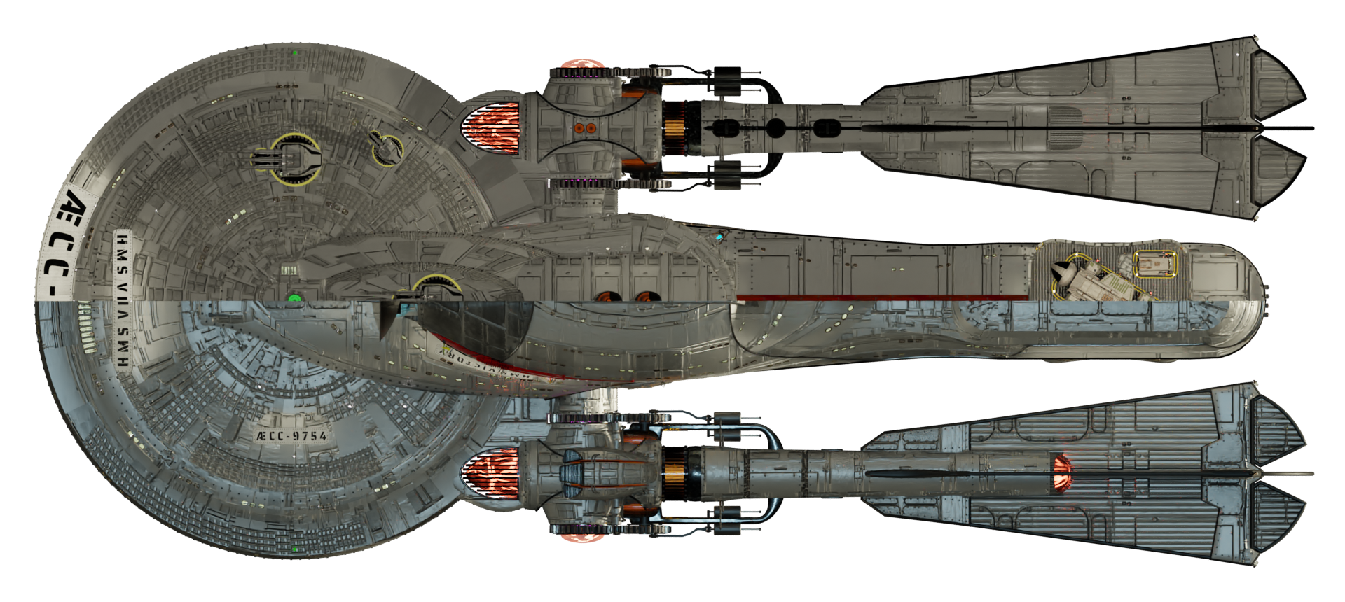 HMS VICTORY - Dorsal/Ventral View