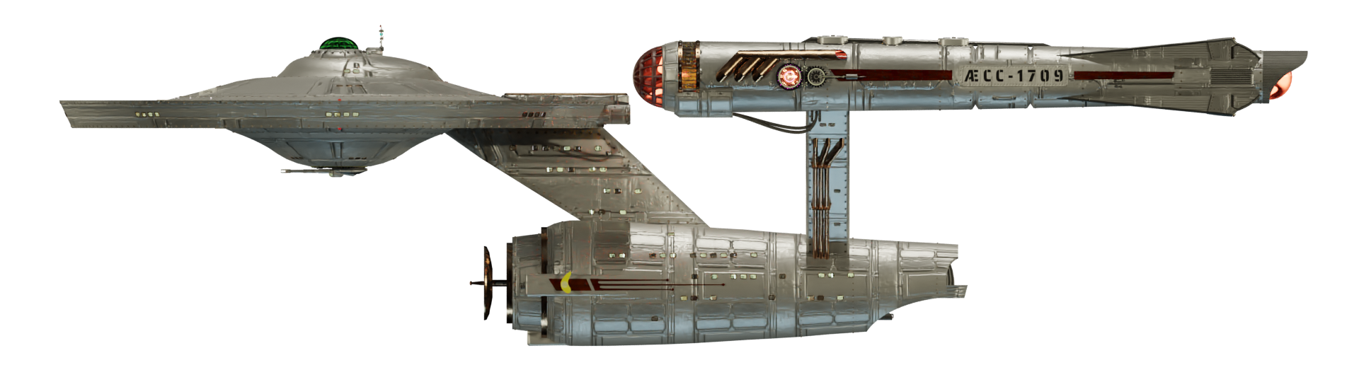 Image of the steam powered starship HMS VALIANT from Steam Trek - Port View