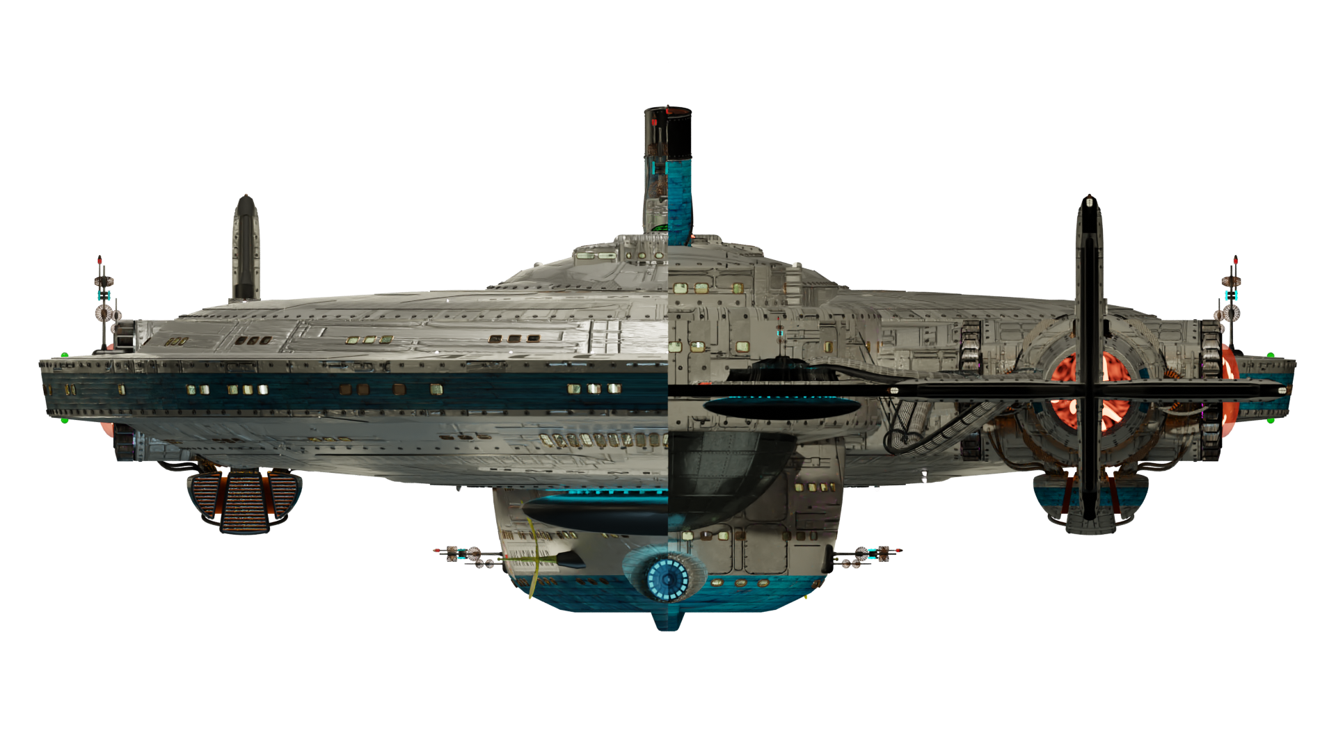 Image of the steam powered starship HMS NEWCOMB from Steam Trek - Forward/Aft View Image of the steam powered starship HMS NEWCOMB from Steam Trek - Forward/Aft View